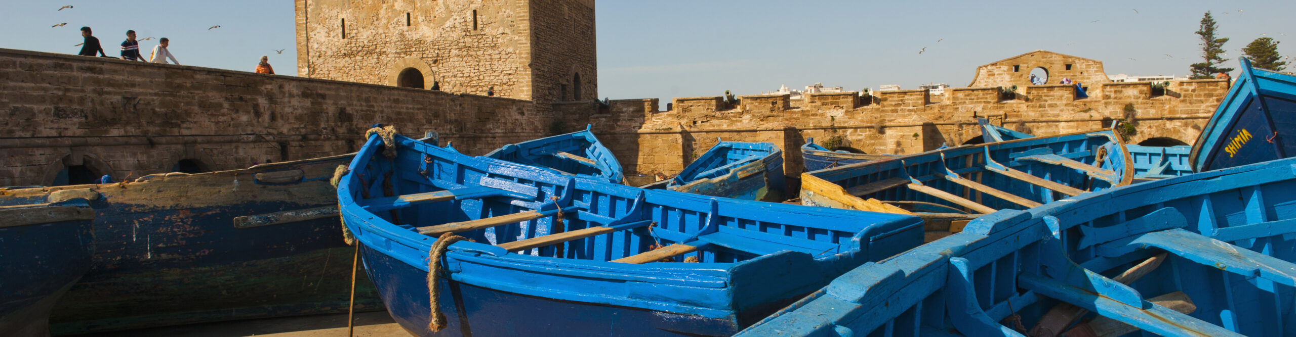 Blue fishing boats in Essaouira Port, formerly Mogador, Morocco, North Africa, Africa Blue fishing boats in Essaouira Port, formerly Mogador, Morocco, North Africa, Africa